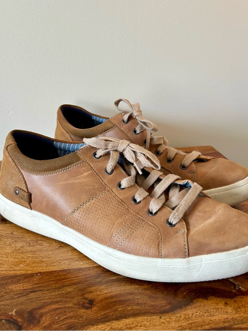 Rockport Men’s US12 Leather Colle Tie Lace-Up Shoes Light Brown / Tan — CH1744 - Picture 2 of 5
